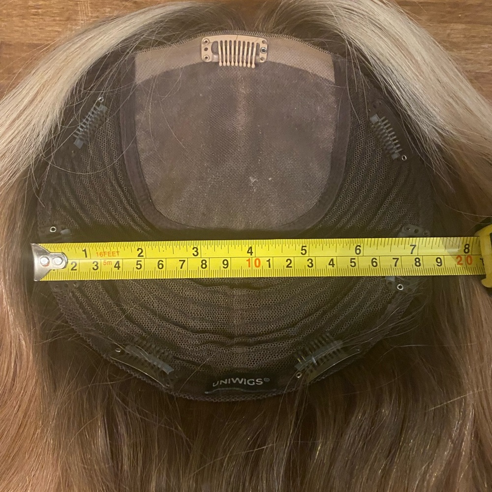 100% Uniwigs Remy Human Hair Topper Great condition! Rooted blonde - Picture 14 of 14